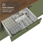 Mueble de Cocina Bajo Vik 60 cm 3 Cajones MarrónVerde