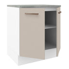Mueble de Cocina Bajo Agata 70 cm 2 Puertas Blanco/Crema