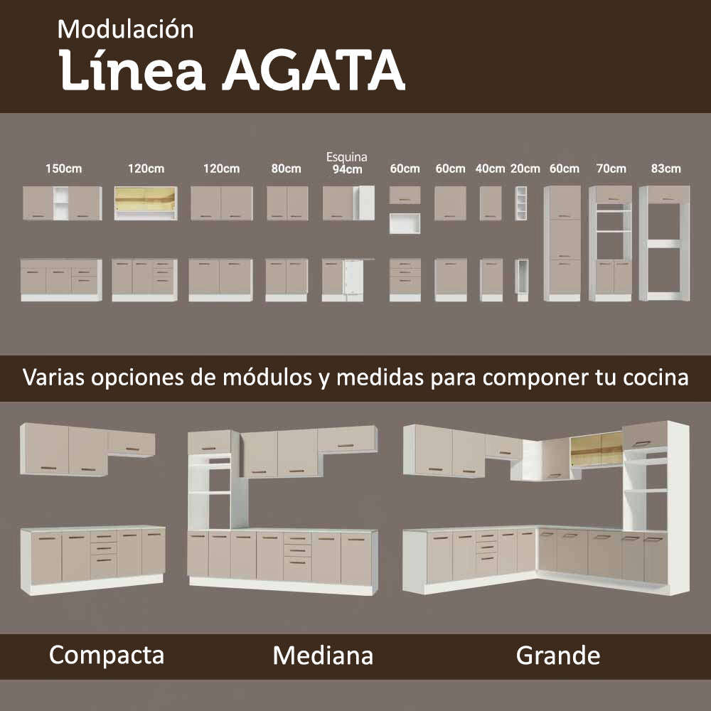 Mueble de Cocina para Hornos Agata 60 cm Blanco/Crema