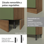 Mueble de Cocina para Hornos Vik 60 cm Marrón/Verde