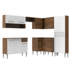 Cocina Integral de Esquina Emilly 417 cm Ice Blanco/Marrón Madesa