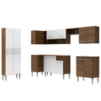 Cocina Integral de Esquina Emilly Moon 4.80 m Marrón/Blanco