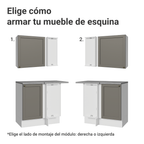 Cocina Integral de Esquina Vik 4.00 m Blanco/Gris 01