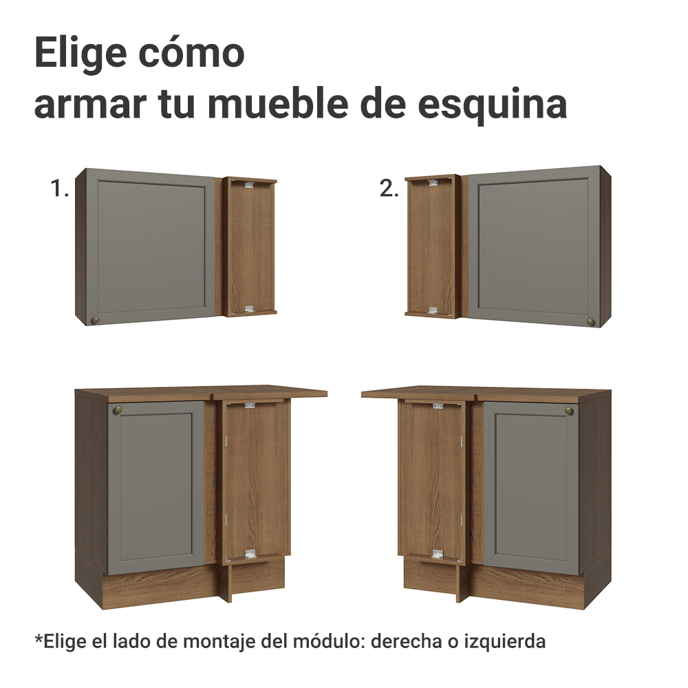 Cocina Integral de Esquina Vik 4.00 m Marrón/Gris 01