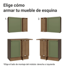 Cocina Integral de Esquina Vik 4.00 m Marrón/Verde 01