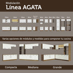 Cocina Integral Agata 1.80 Metros Marrón/Blanco 09