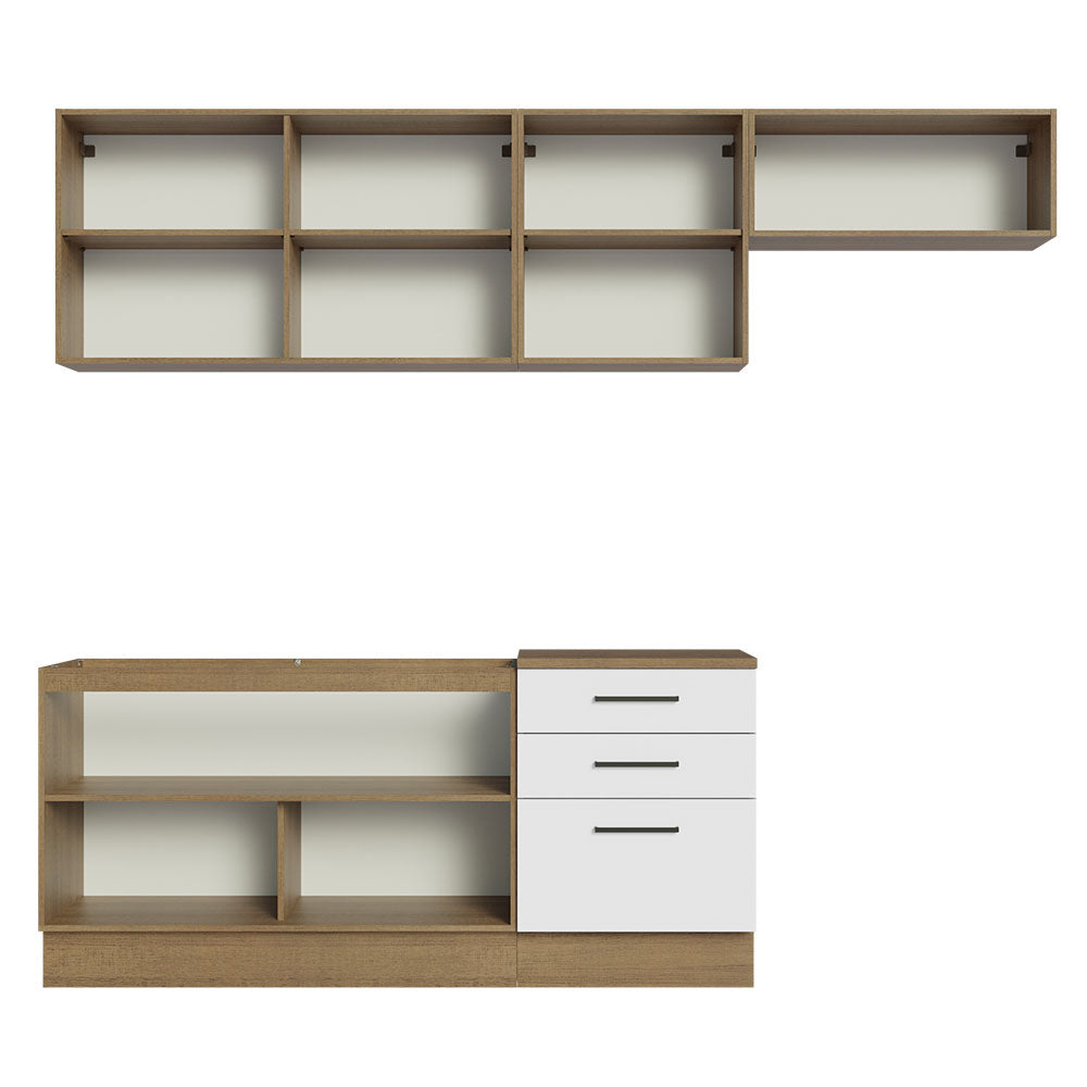 Cocina Integral Agata 2.60 m Marrón/Blanco 02