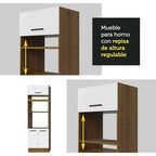 Cocina Integral Agata 2.70 m con Encimera Marrón/Blanco 07