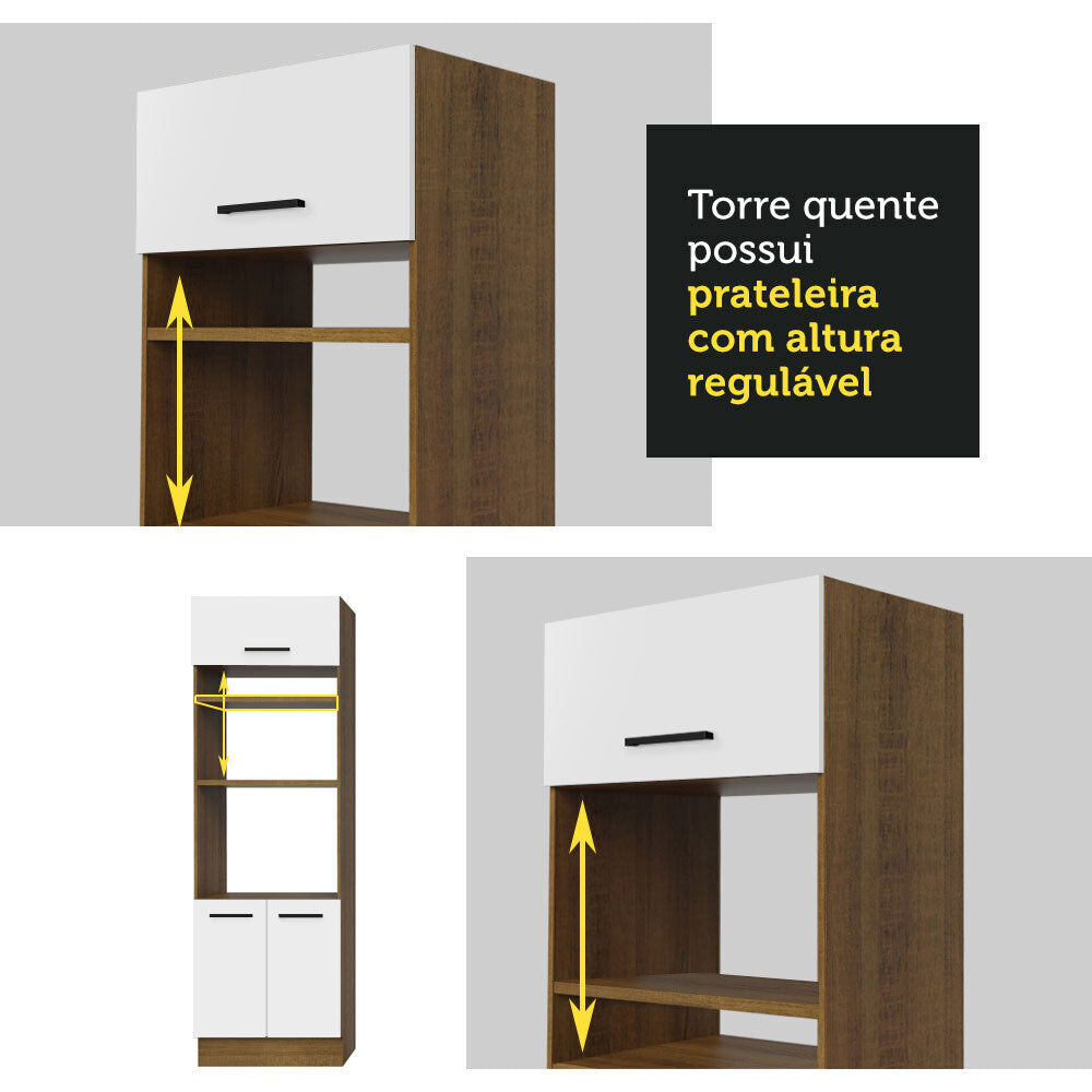 Cocina Integral Agata 2.90 Metros Marrón/Blanco 01