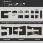 Cocina Integral Compacta Emilly 1.05 m con Mesón de Acero Marrón/Negro 04