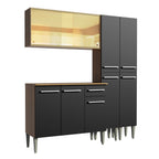 Cocina Integral Emilly 169 cm Voice 06 Marrón/Negro Madesa