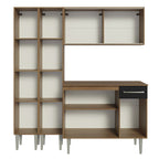 Cocina Integral Emilly 169 cm 09 Marrón/Negro Madesa
