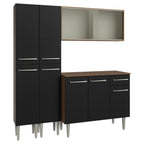 Cocina Integral Emilly 169 cm 10 Marrón/Negro Madesa