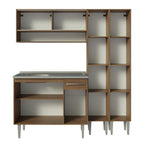 Cocina Integral Emilly 1.70 m con Mesón de Acero Marrón 14
