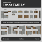 Cocina Integral Emilly 2.30 Metros Marrón/Gris 16