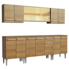 Cocina Integral Emilly Fire 2.30 Metros Marrón
