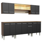 Cocina Integral Emilly Smile 2.30 Metros Marrón/Negro