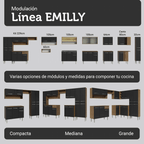Cocina Integral Emilly 3.25 Metros Marrón/Negro 02