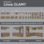 Cocina Integral Glamy 2.40 Metros Marrón 10