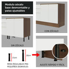 Cocina Integral Glamy 2.60 Metros Marrón/Blanco 04