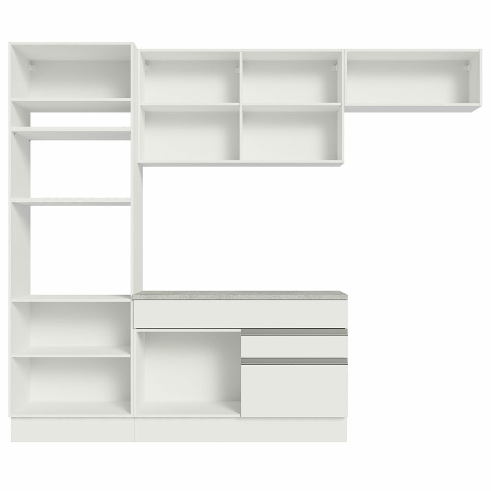Cocina Integral Glamy 2.70 m con Encimera Blanco 14