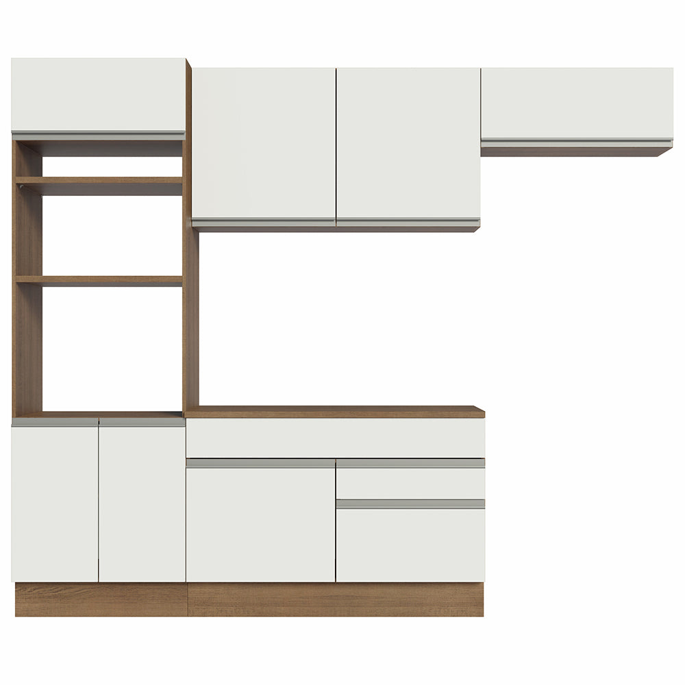 Cocina Integral Glamy 2.70 m con Encimera Marrón/Blanco 14