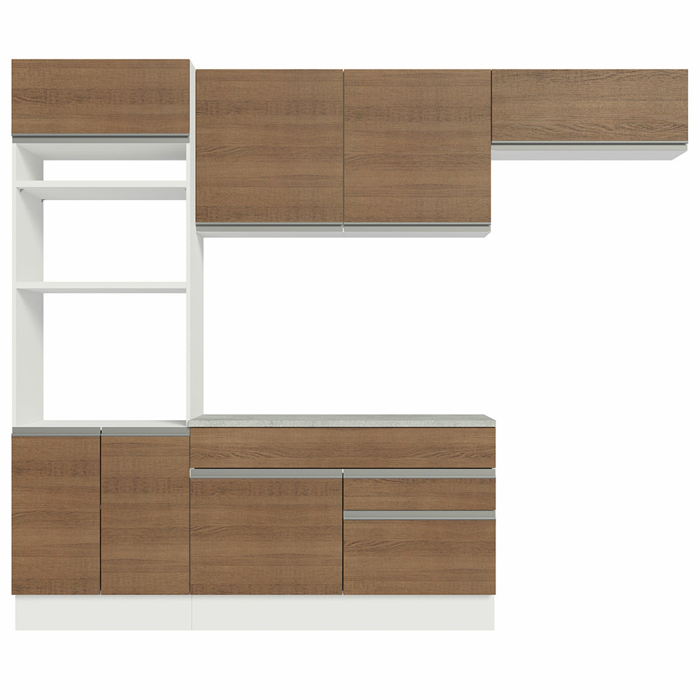 Cocina Integral Glamy 2.70 m con Encimera Blanco/Marrón 14