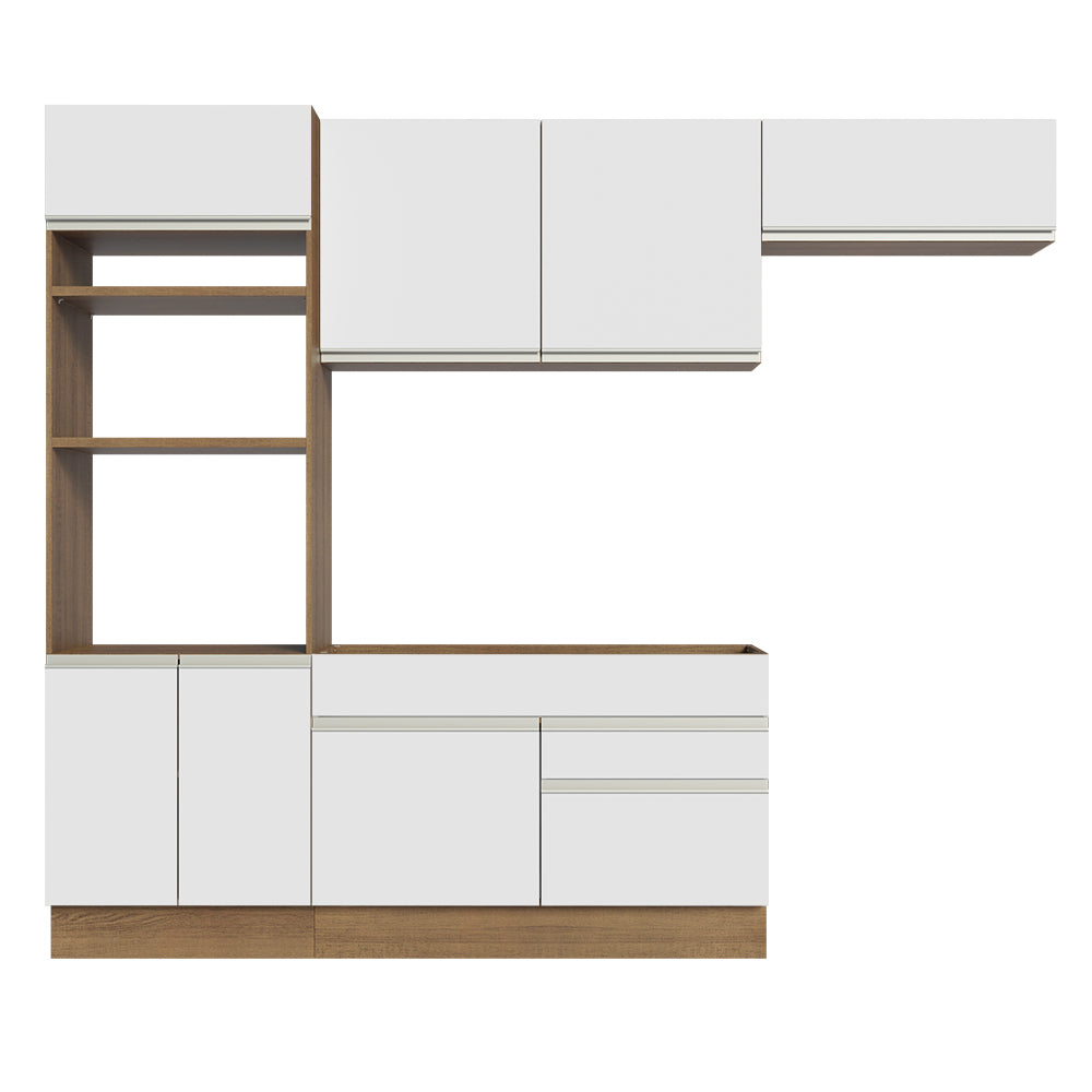 Cocina Integral Glamy 2.70 Metros Marrón/Blanco 15