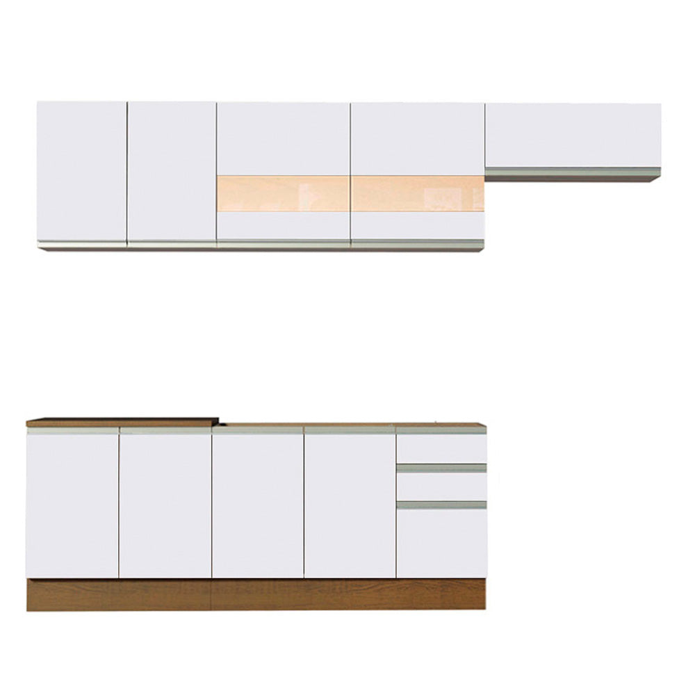 Cocina Integral Marcela 2.80 Metros Marrón/Blanco