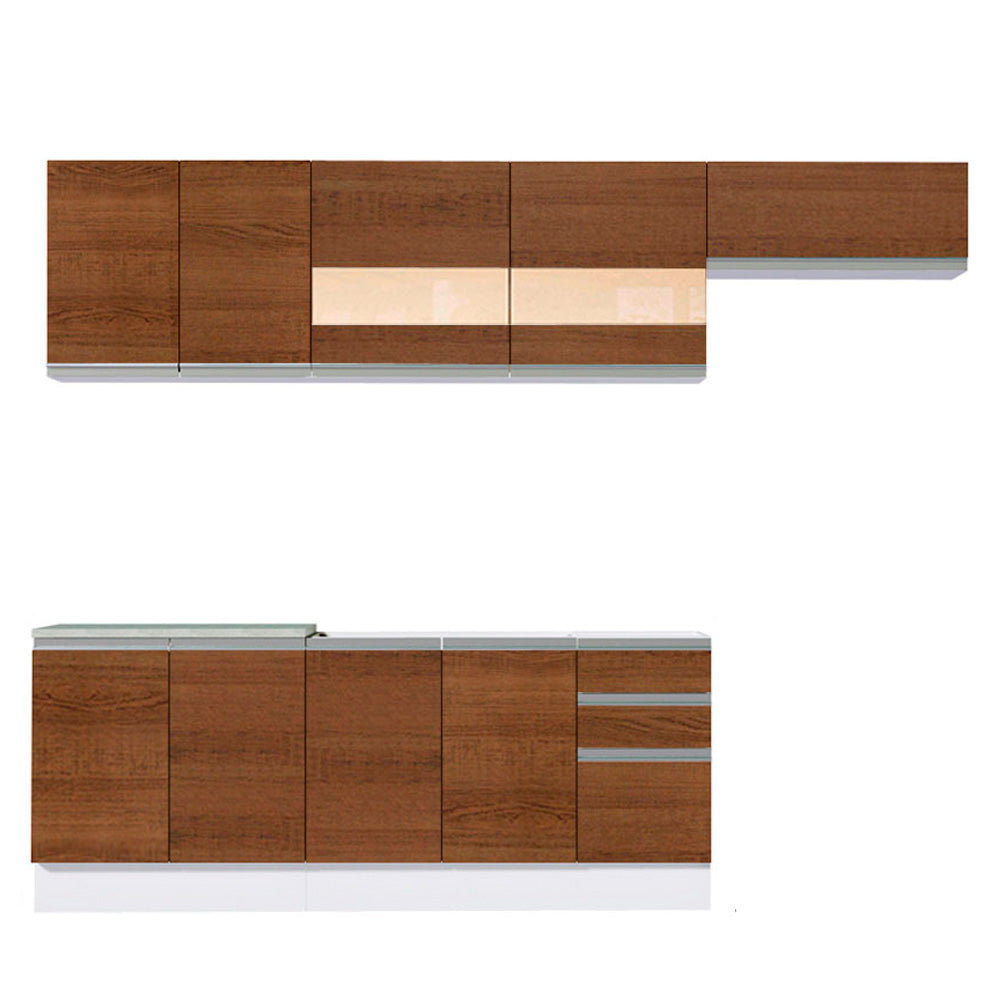 Cocina Integral Marcela 2.80 Metros Blanco/Marrón