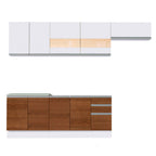 Cocina Integral Marcela 2.80 Metros Blanco/Marrón/Blanco