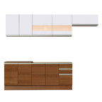 Cocina Integral Marcela 2.80 Metros Marrón/Marrón/Blanco