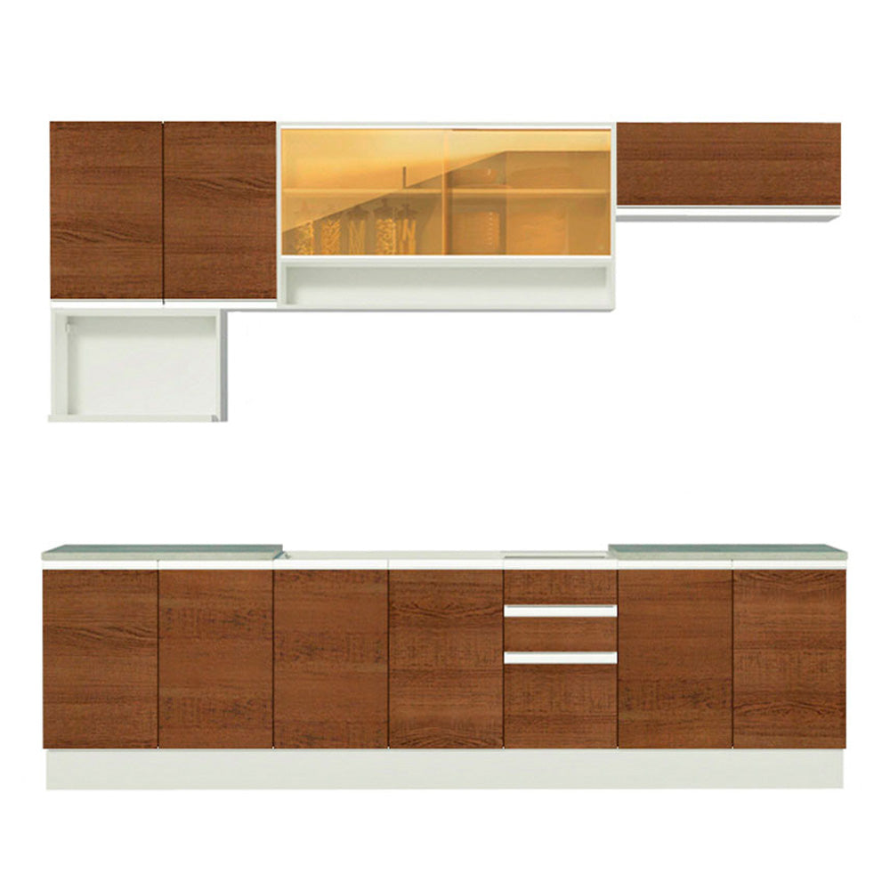 Cocina Integral Genova 2.80 Metros Blanco/Marrón