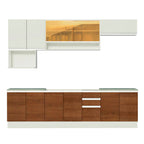 Cocina Integral Genova 2.80 Metros Blanco/Marrón/Blanco