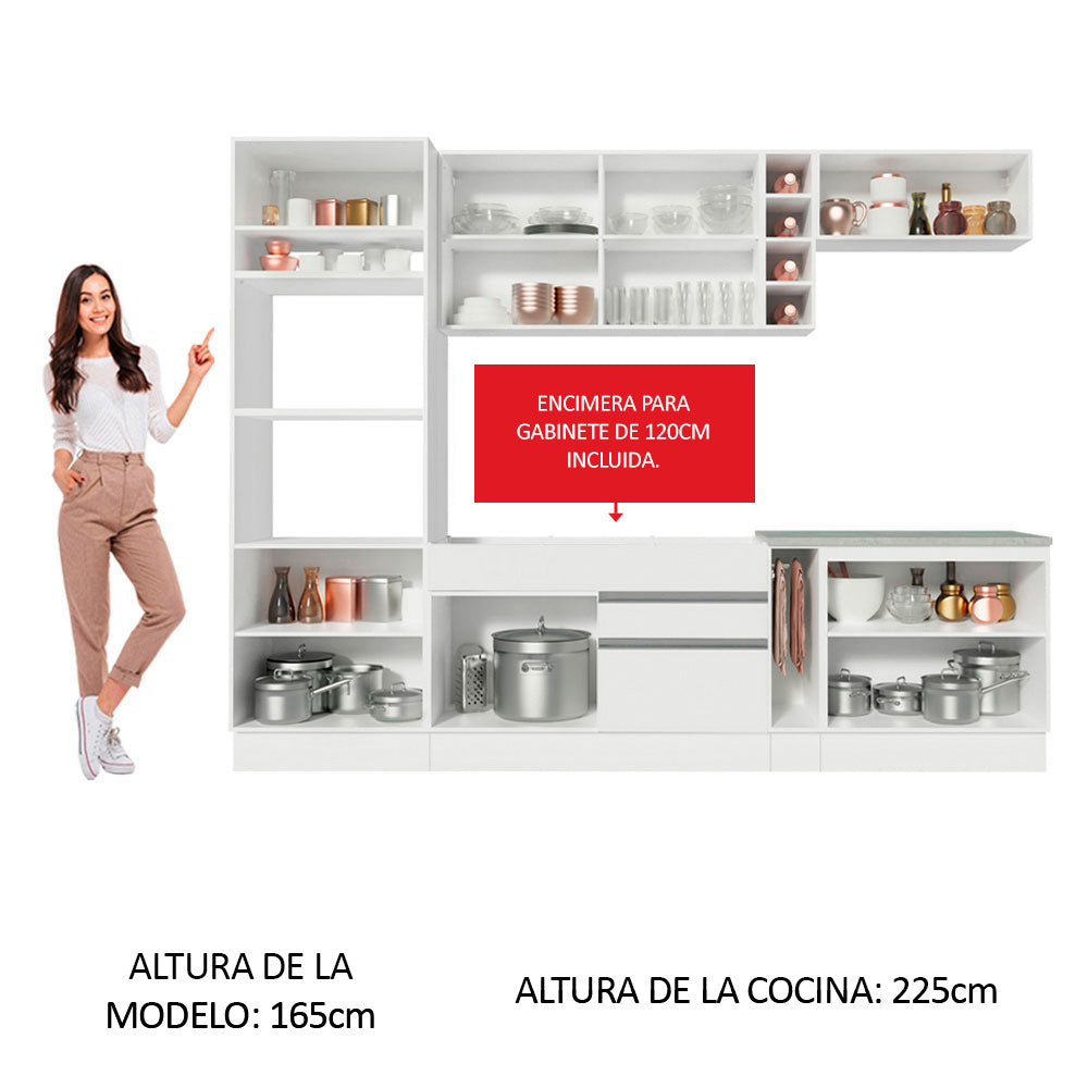 Cocina Integral Vicenza 2.90 m con Encimera Blanco 12