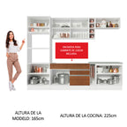 Cocina Integral Vicenza 2.90 m con Encimera Blanco/Marrón 12