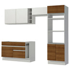 Cocina Integral Cristal 2.90 Metros Blanco/Marrón/Blanco 10