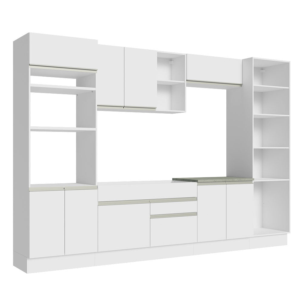 Cocina Integral Glamy 3.30 Metros Blanco