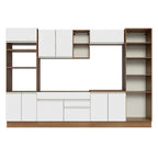 Cocina Integral Glamy 3.30 Metros Marrón/Blanco
