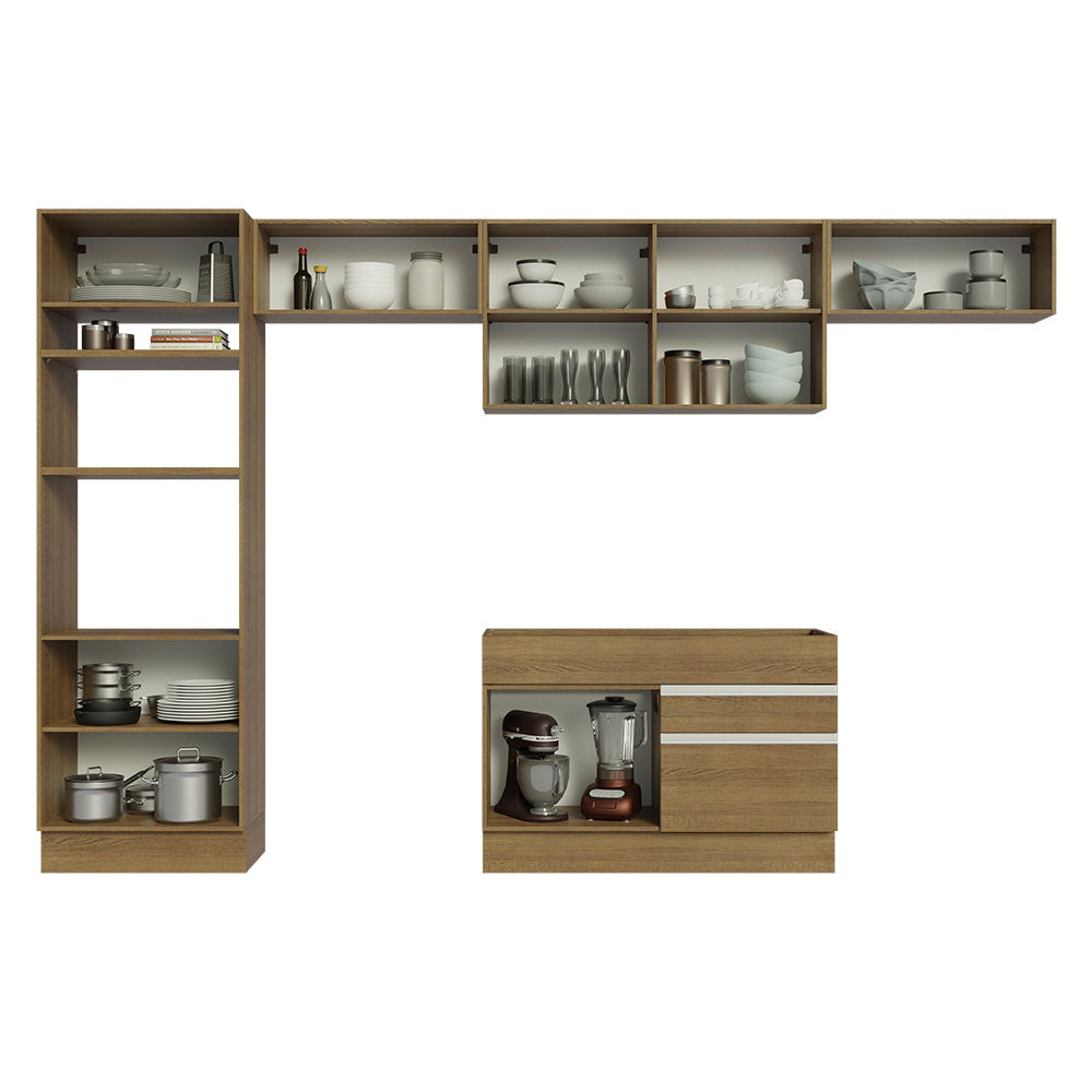 Cocina Integral Glamy 3.50 Metros Marrón