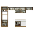 Cocina Integral Glamy 3.50 Metros Marrón/Blanco