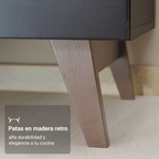 Kit 3 Muebles de Cocina Bajos Reims 2.40 m con Encimera Negro