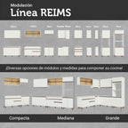Kit Mueble de Cocina Superior y Mueble Bajo Reims 1.20 m Blanco
