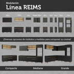 Kit Mueble de Cocina Superior y Mueble Bajo Reims 1.20 m Negro