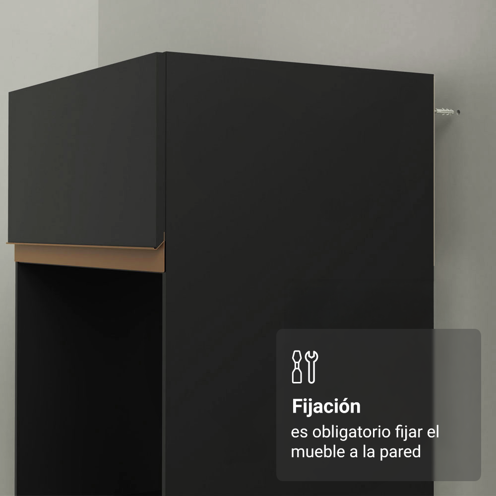 Cocina Integral Reims 3.10 m con Encimera Negro/Marrón 01