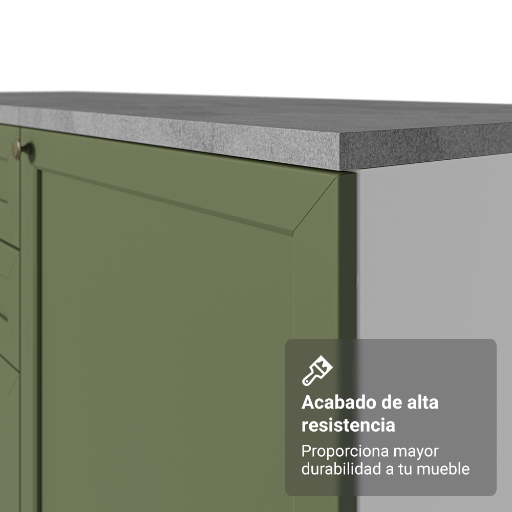Cocina Integral Vik 2.80 m con Encimera Blanco/Verde 01