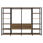 Clóset Modulado Abierto Valencia 4 Cajones 14 Niveles 180 cm x 258 cm x 45 cm Marrón/Negro 01