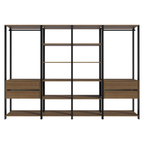 Clóset Modulado Abierto Valencia 4 Cajones 14 Niveles 180 cm x 258 cm x 45 cm Marrón/Negro 02