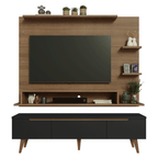 Centro de Entretenimiento para TV Reims Mesa y Panel Hasta 60 Pulgadas Marrón/Negro