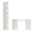 Escritorio de Oficina 173 cm Alaska + Mueble Estante Librero Blanco Madesa